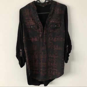 Rock & Republic Plum / Black Studded Blouse